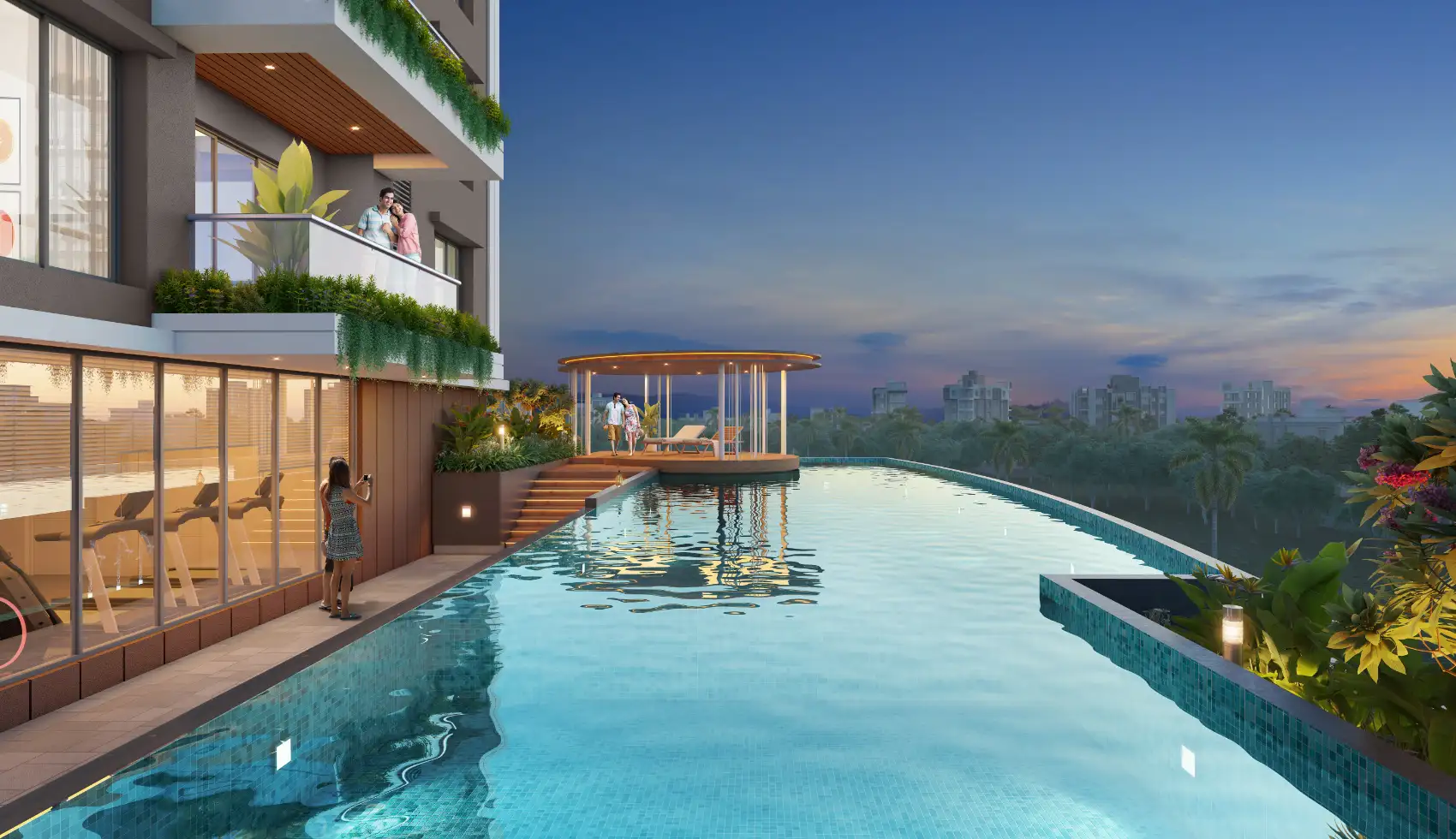 Swimming pool view.